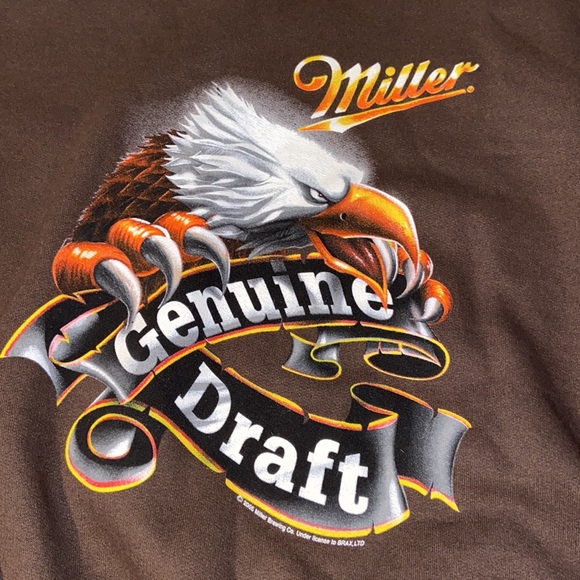 Jerzees 2005 Miller Genuine Draft Unisex 2X Crew Neck Brown Graphic Swea… - Picture 2 of 4